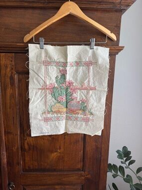 Vintage Dimensions Desert Cactus Completed cross stitch 1992